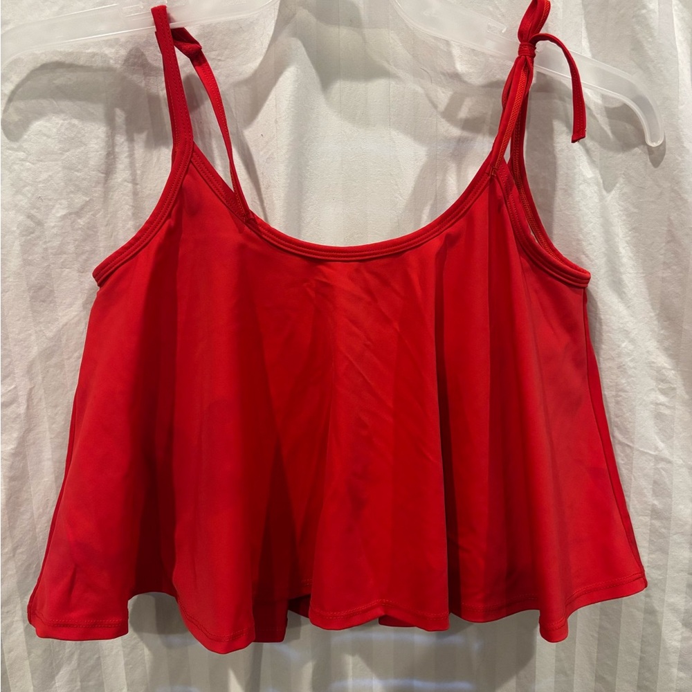 Kortni Jeane Bright Red Flowy Bikini Tankini Top